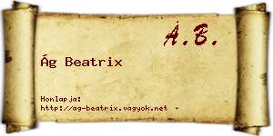 Ág Beatrix névjegykártya