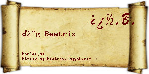 Ág Beatrix névjegykártya