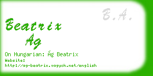 beatrix ag business card