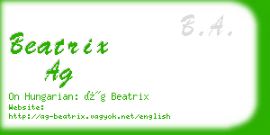 beatrix ag business card